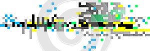 Colorful pixelated abstract background creating a vibrant and chaotic design, perfect for enhancing websites, banners photo
