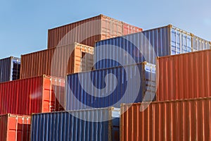 colorful plain shipping containers