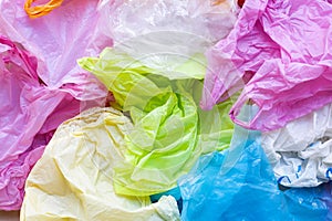 Colorful of plastic bags