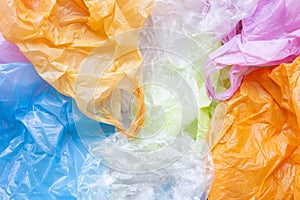 Colorful of plastic bags