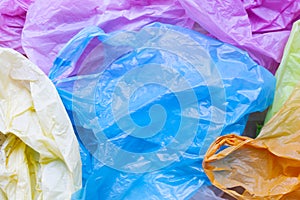 Colorful of plastic bags