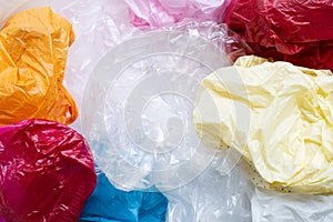 Colorful plastic bags for background