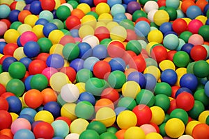 Colorful plastic balls background
