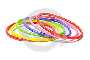 Colorful plastic bangles photo