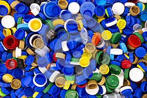 Colorful plastic bottle caps