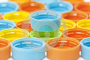 Colorful plastic bottle caps