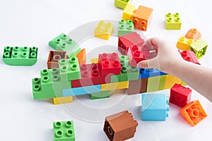 Colorful plastic bricks