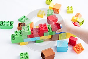 Colorful plastic bricks