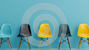 The colorful plastic chairs.AI generated image