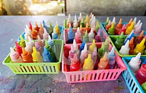 Colorful plastic colors for children To play and draw picture