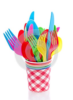 Colorful plastic cutlery