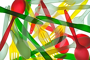 Colorful plastic Cutlery