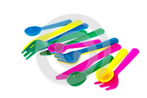 Colorful plastic cutlery