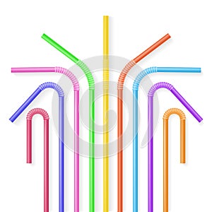 Colorful plastic drinking straws