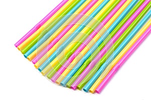 Colorful plastic drinking straws.