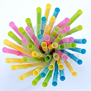 Colorful plastic drinking straws