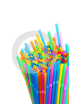 Colorful plastic drinking straws