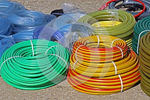 Colorful plastic hoses
