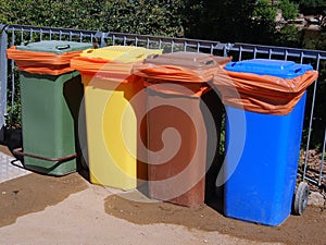 Colorful Plastic Rubbish Bins