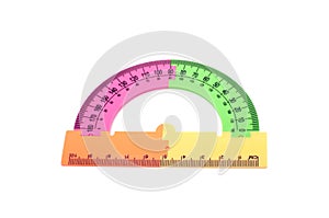 colorful plastic ruler in different color isolated