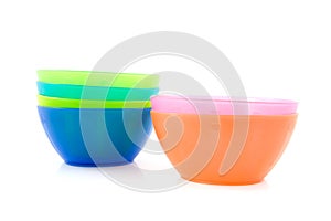 Colorful plastic snack bowls