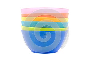 Colorful plastic snack bowls