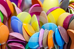 Colorful plastic spoon