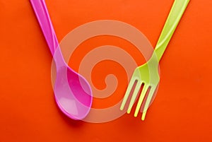 Colorful plastic spoon