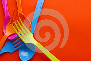 Colorful plastic spoon