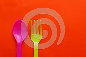 Colorful plastic spoon