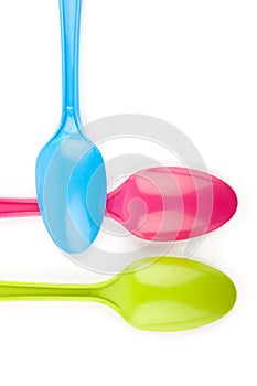 Colorful plastic spoons