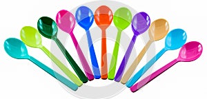Colorful plastic spoons