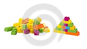 Colorful plastic toy blocks