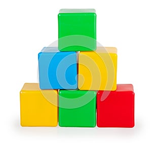 Colorful plastic toy blocks