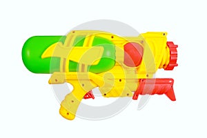 Colorful Plastic water gun isolated over white