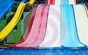 Colorful plastic water-slides.