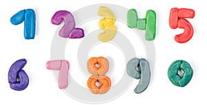 Colorful plasticine digits