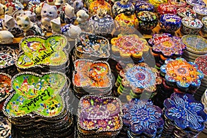 Colorful plates from turkish market