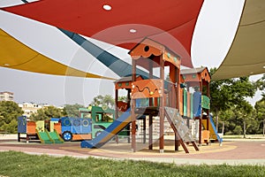 Colorful Play Structure in Sunlit Park