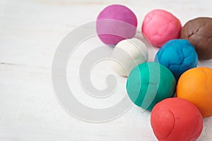 Colorful playdough balls