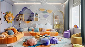 Colorful and playful children's room interior design