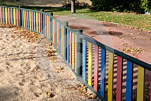 Colorful Playground Picket Fence