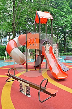 Colorful playground structure with plenty of Games for kids