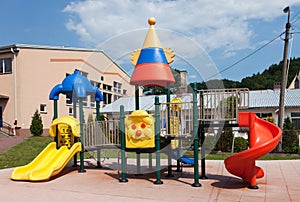 Colorful playground during sunny day