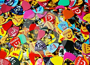 Colorful plectrums for guitar