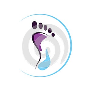 colorful podiatric care foot print logo design vector icon illustration photo