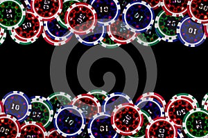Colorful poker chips background