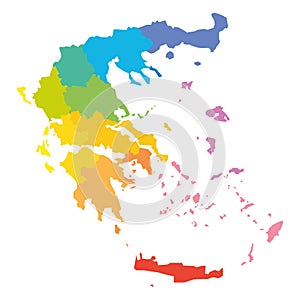 Greece - map of decentralized administrations