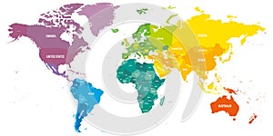 Colorful political map of World