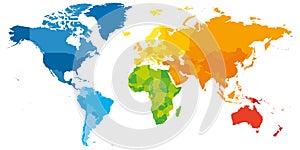 Colorful political map of World